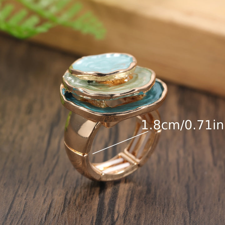 Bague en Émail Boho à Trois Couches