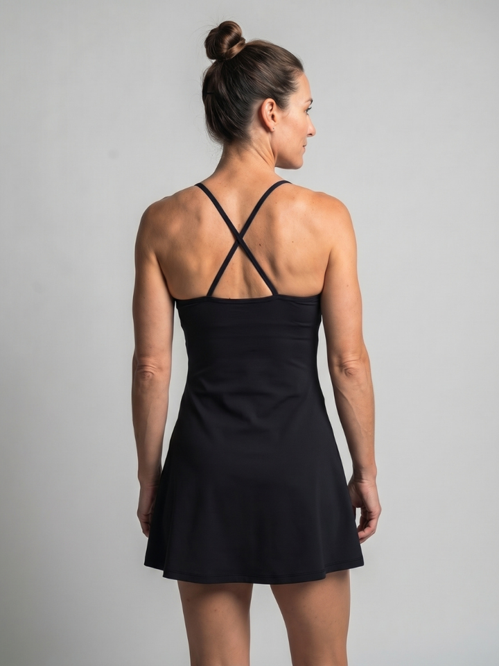Daya | Robe de tennis évasée à bretelles spaghetti