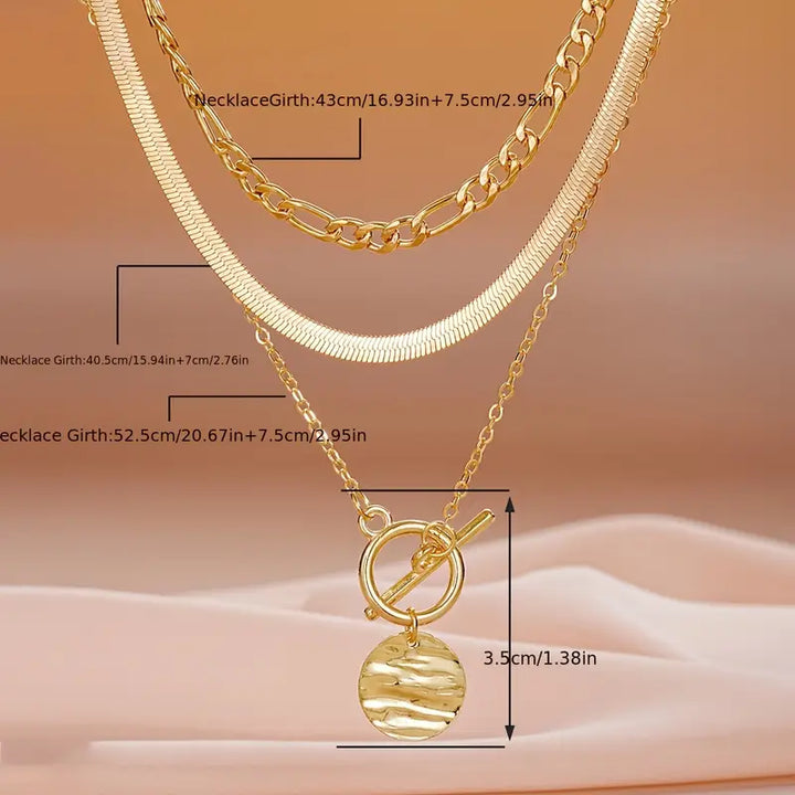 Collier superposé en coin texturé Savira