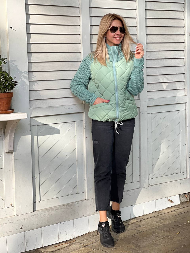 MORFA - Veste Patchwork en maille pour femme