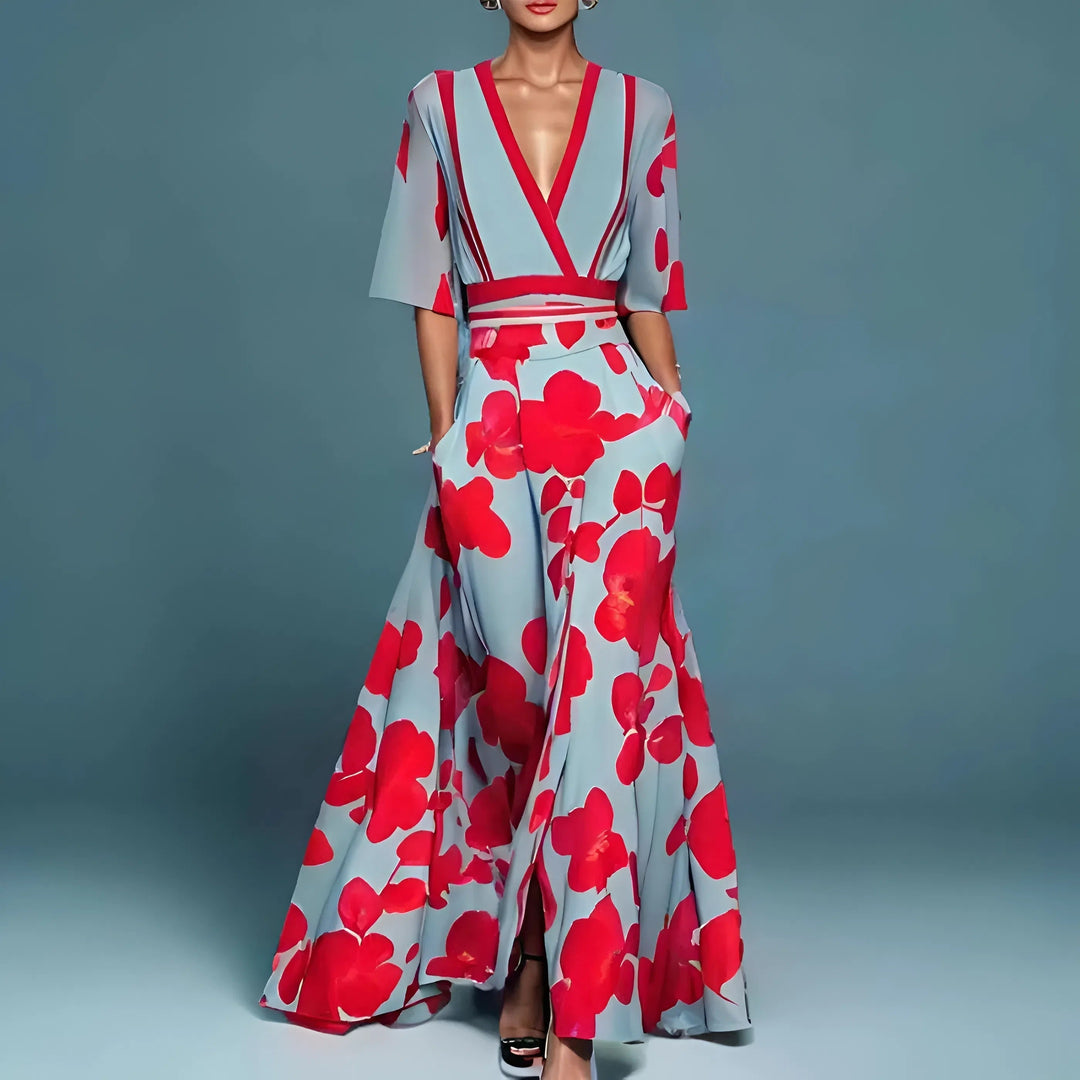 Valentina | Robe longue élégante avec décolleté profond