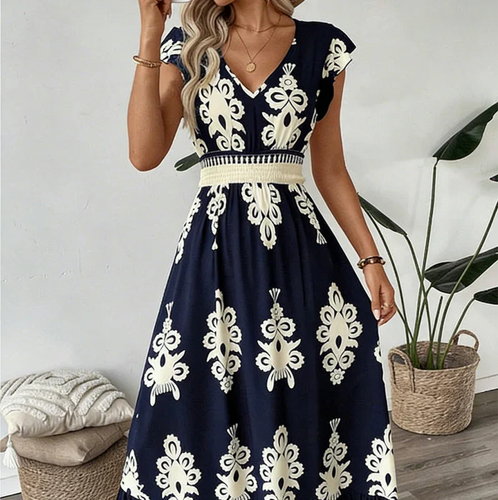 Candela | Robe maxi baroque avec décolleté en V